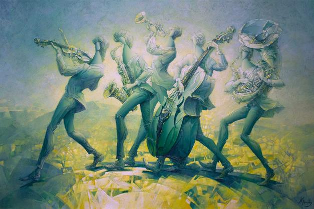 Size: 40H x 60 W x 1.2 in (102 x 153 cm)
Acrylic on Canvas. 2024